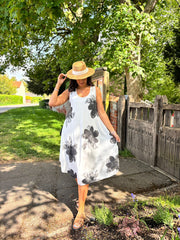 Black Floral Print Dress Yvonne