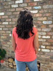 Coral Lace Detail Top Amanda