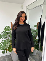 Black Embellished Trim Jumper Sarah