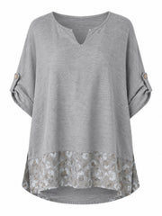 Charcoal Leopard Trim Top Theodora