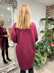 Wine Sequin Patch Sweatshirt Dress Mai