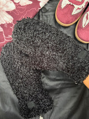 Black Fluffy Mittens