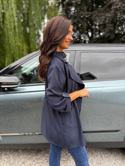 Navy Tie Waist Jacket Charlotte