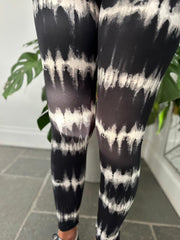 Black Tie Dye Print Leggings