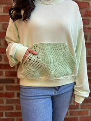 Mint Premium Crochet Pocket Sweatshirt Blake