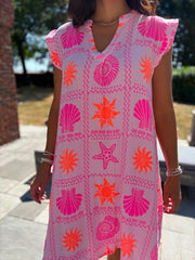 Pink Bubble Cotton Beach Days Dress Cindy