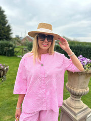 Pink Gingham Two Piece Set Lara