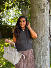 Chocolate Knitted Waistcoat Priya