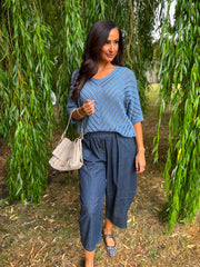 Denim Chevron Knit Anabelle