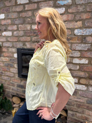 Lemon Embroidered Floral Top Jasmine