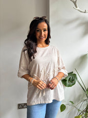 Pink Distressed Floral Top Danica