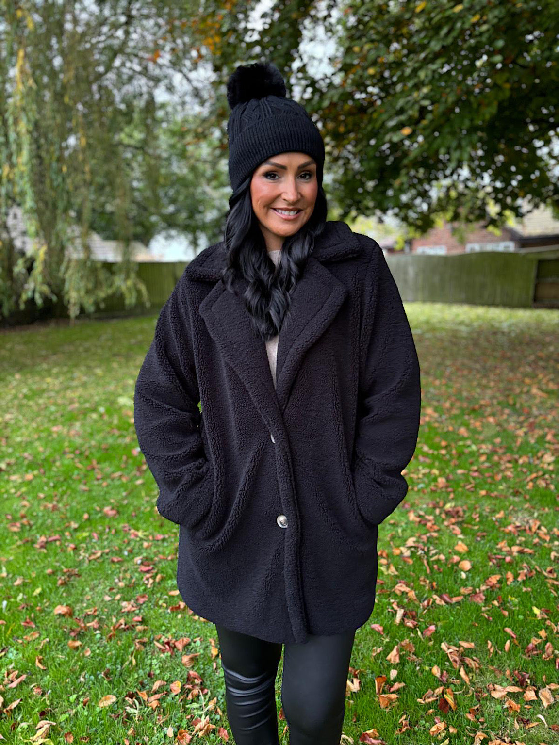 Lined teddy coat top