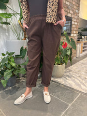 Chocolate Frill Pocket Trousers Sasha