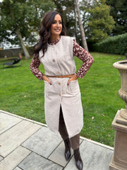 Stone Brushed Belted Waistcoat Andrea