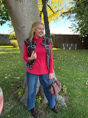 Red Soft Roll Neck Top Kimmy