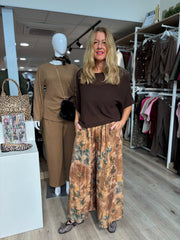 Bronze Shimmer Floral Trousers Adele