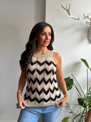 Black Chevron Knit Vest Dolly