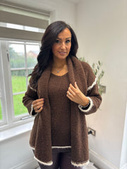 Chocolate Blanket Stitch Two Piece Knit Leanne