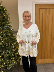 Winter White Festive Reindeer Knit Ava