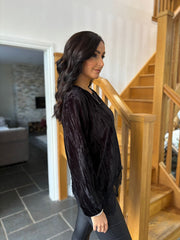 Black Lace Detail Top Luna