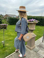 Navy Gingham Two Piece Set Lara