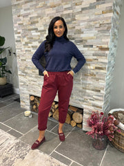 Wine Frill Pocket Trousers Sasha