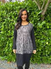 Black Printed Dress Clara