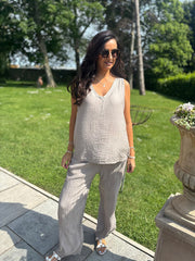 Mocha Textured Vest Top Kaylee