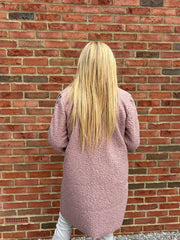 Rose Boucle Stripe Detail Coat Mia