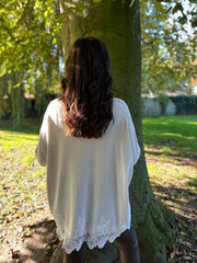 Winter White Lace Detail Knit Zoey