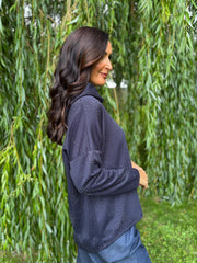Navy Diamante Hoodie Kylie