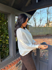 Winter White Knitted Wrap Jumper Nell