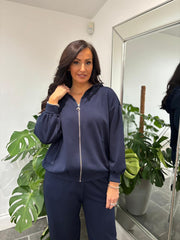 Navy Zip Up Hoodie Alice