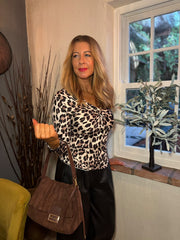Leopard Twist Front Top Bronte
