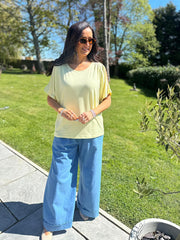 Lemon Cold Shoulder Top Orla