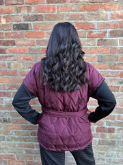 Wine Cream Quilted Gilet Hollie