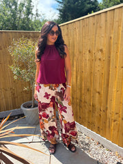 Wine Halter Neck Top Jessie