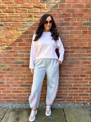 Grey Stripe Barrel Leg Joggers
