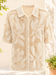 Stone Floral Crochet Net Blouse Debbie