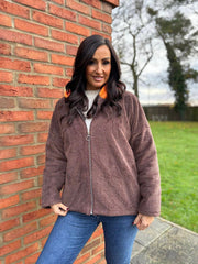 Chocolate Hooded Zip Fleece Alex