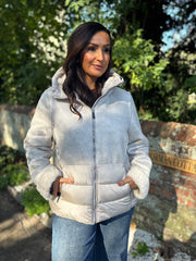 Stone Premium Faux Leather Puffer Coat Olympia