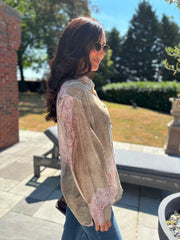 Stone Botanical Print Shirt Monique