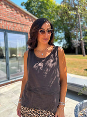 Chocolate Layered Sleeveless Top Kaitlyn