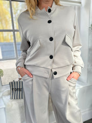 Stone Button Jacket Two Piece Ryla