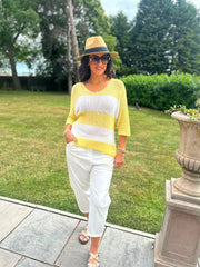 Lemon Striped Knit Rita
