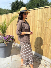 Chocolate Polka Dot Co-Ord Set Beverly