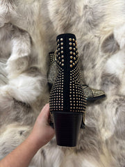 Black Stud Embellished Ankle Boots