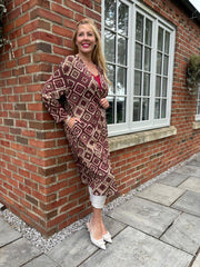 Wine Diamond Shimmer Cardigan Freya