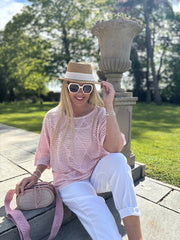 Pink Pointelle Open Knit Kyra