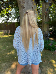 Grey Abstract Pattern Knit Tori